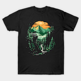 Majestic Wilderness: Lone Wolf and Mountain Landscape Tee for him for her, men and women T-Shirt